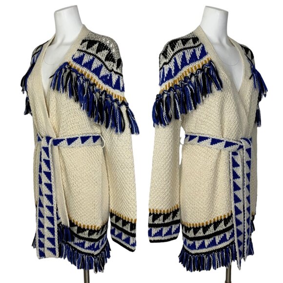 Mother The Fringe Cardigan Sweater XS The Tassel Is Worth The Hassle Tie Belt - Picture 3 of 12
